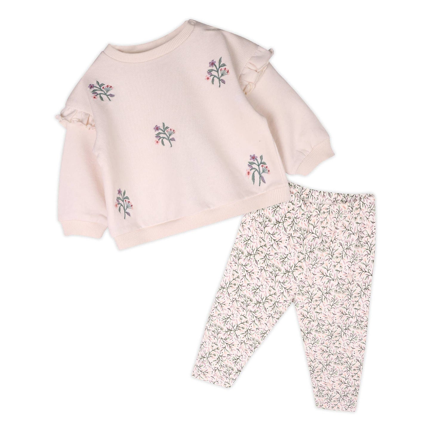 Violet Bouquet Baby Sweatshirt & Legging Set -Organic Cotton