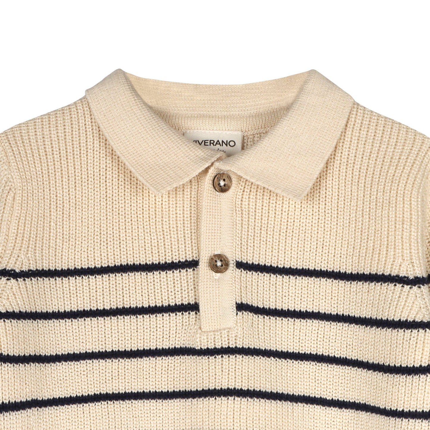 Classic Stripe Polo Sweater Knit Baby Pullover & Pant Set