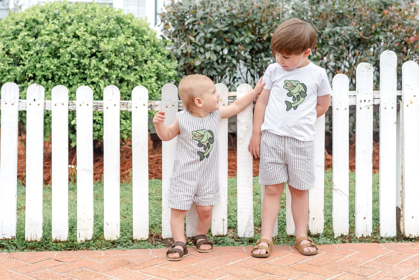 Big Mouth Bass Khaki Tee and Shorts Set