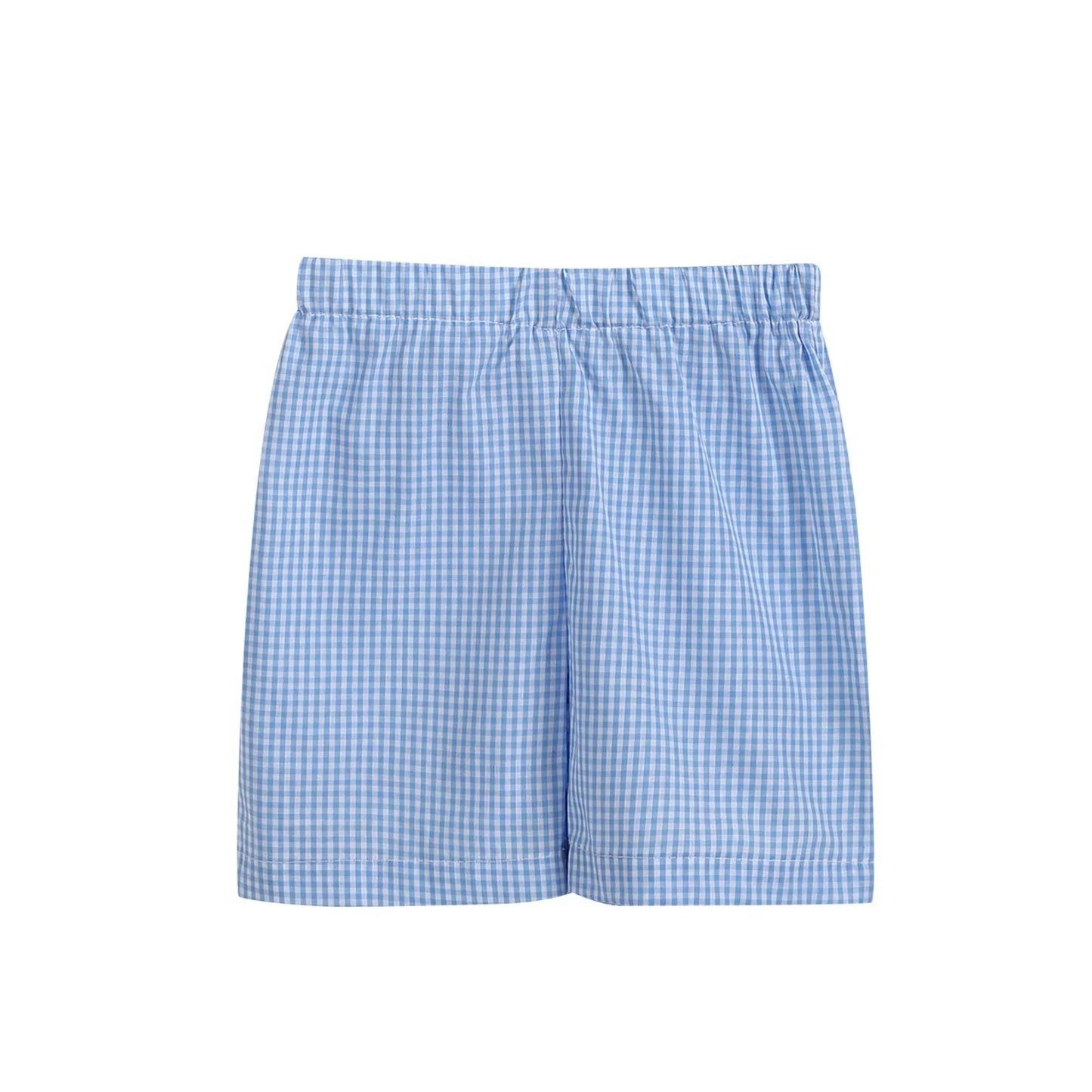 Blue Gingham Golf Hole Shirt and Boy Shorts Set