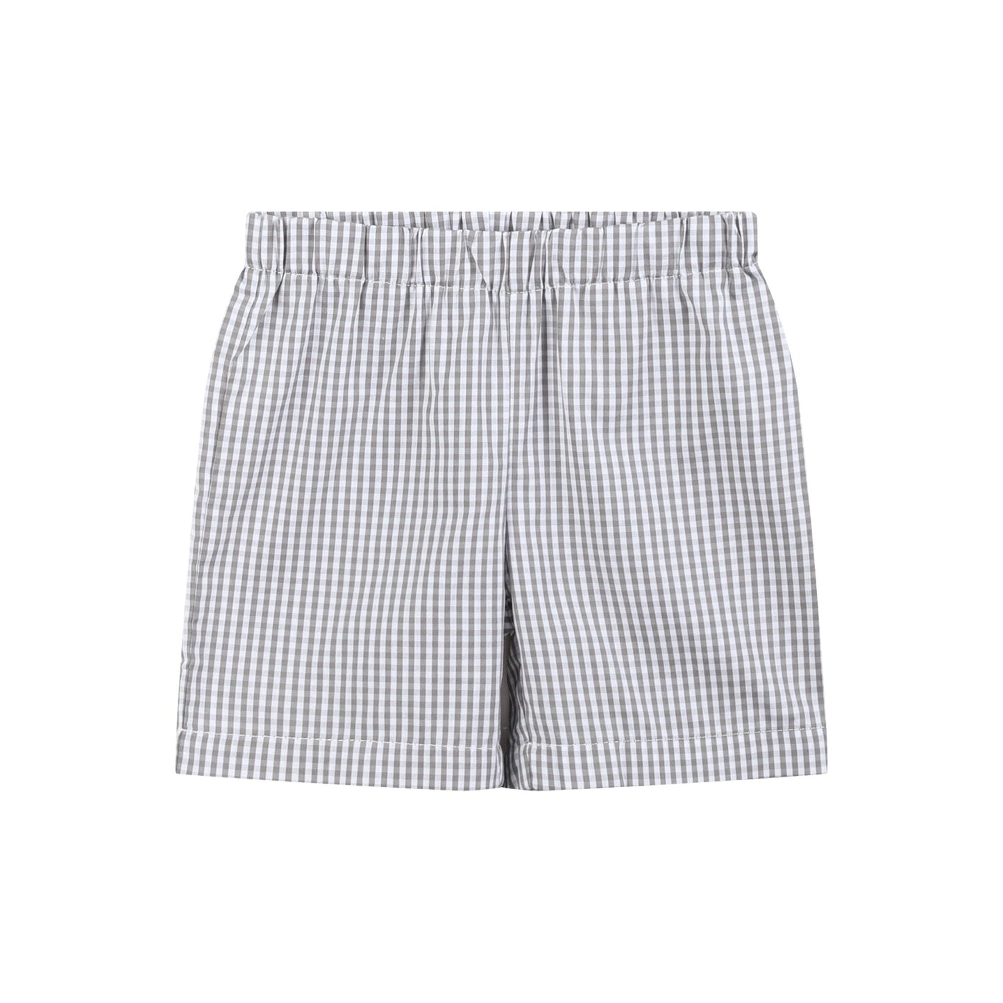 Blue Tractor Smocked Shirt and Gray Shorts Set