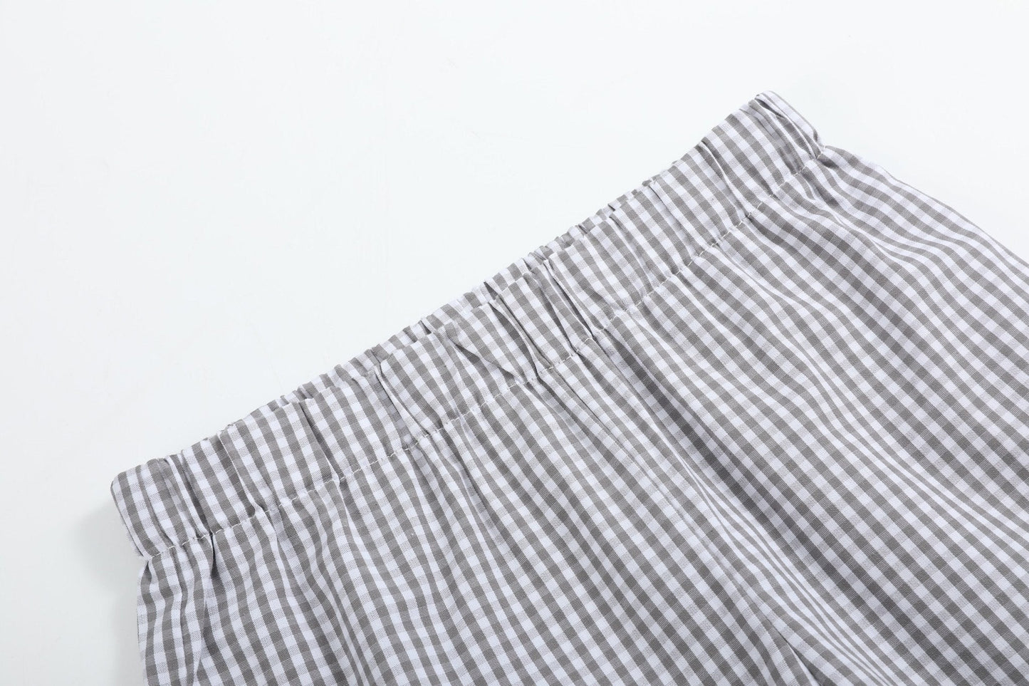 Blue Tractor Smocked Shirt and Gray Shorts Set