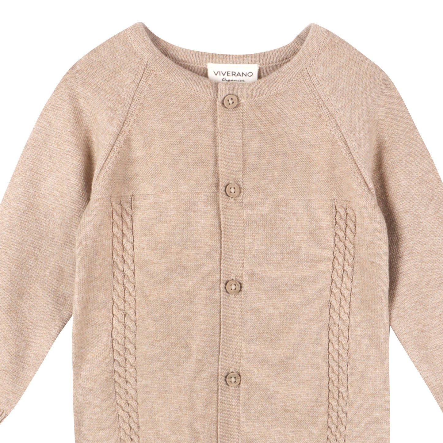 Pointelle Cable Knit Baby Jumpsuit -Organic Cotton -2 Colors