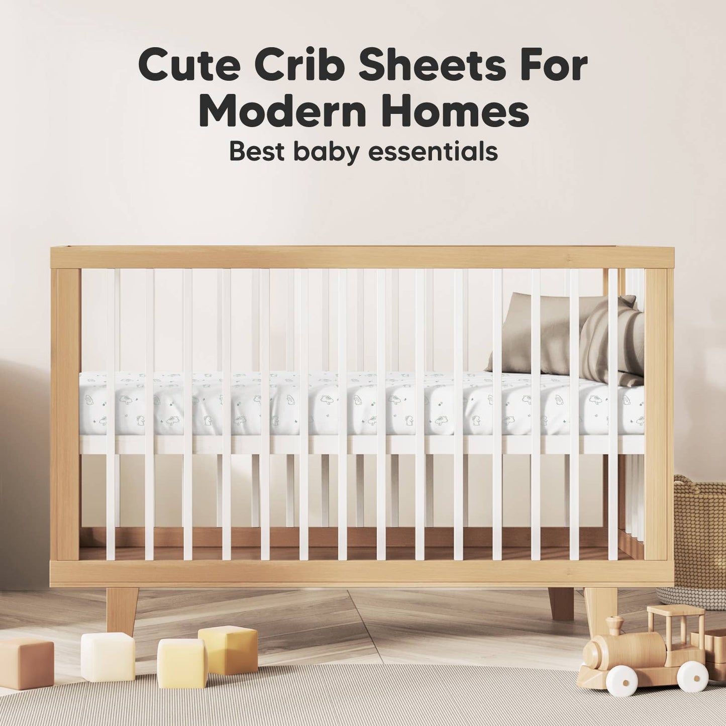 2-pack Organic Cotton Fitted Crib Sheet (Bunnies)