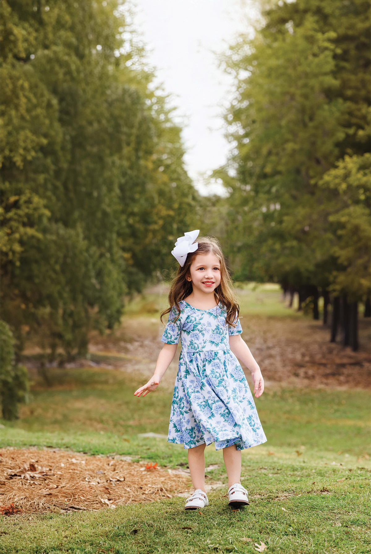 Hydrangea Heaven Organic Cotton Twirl Dress