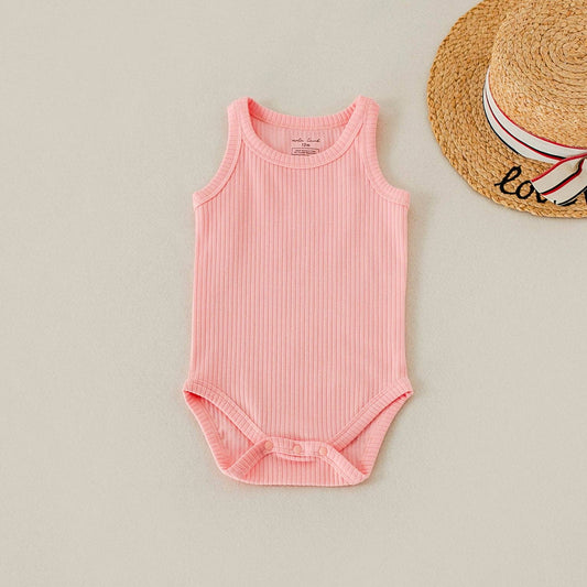Bubble Gum Ribbed Organic Cotton Onesie