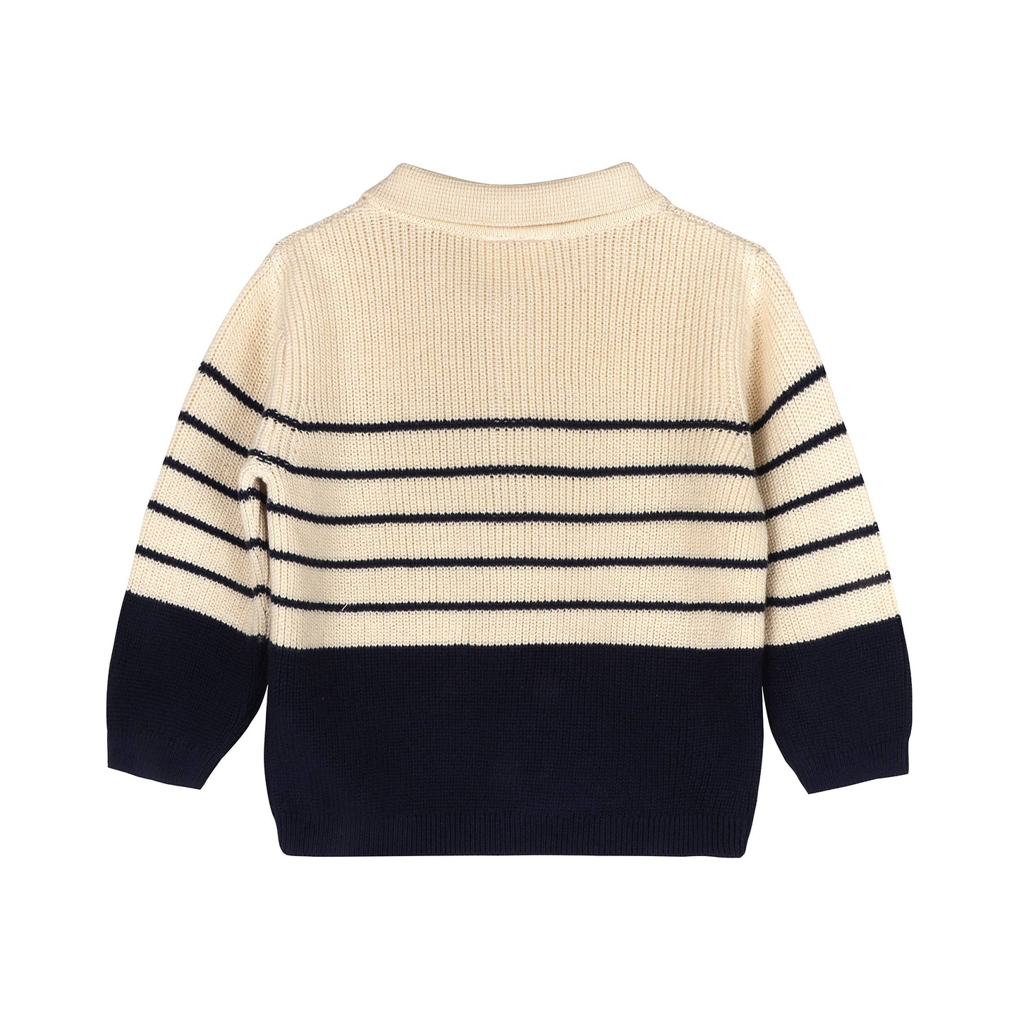 Classic Stripe Polo Sweater Knit Baby Pullover & Pant Set