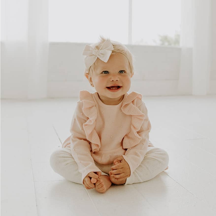 Pointelle Knit Stretch Baby Leggings Pants (Organic Cotton)