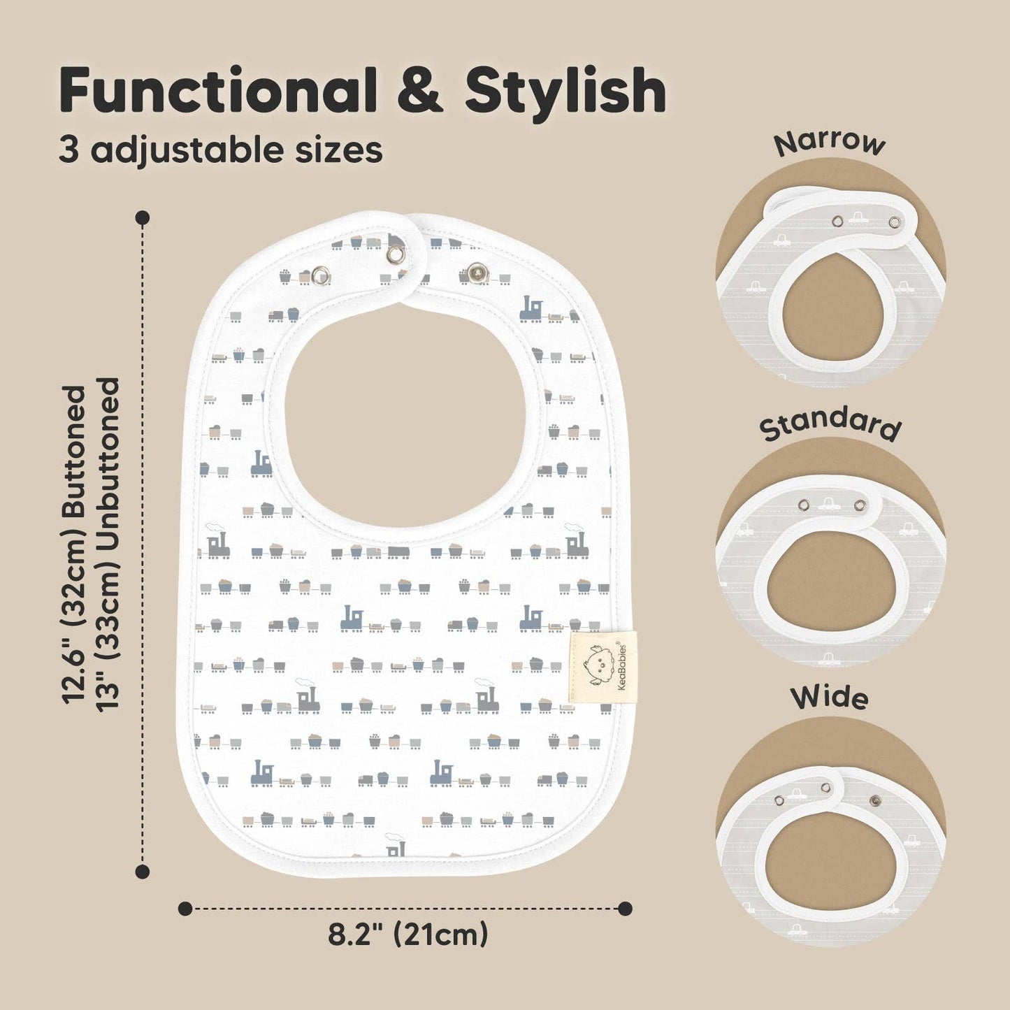 KeaBabies 8-Pack Coast Drool Bibs