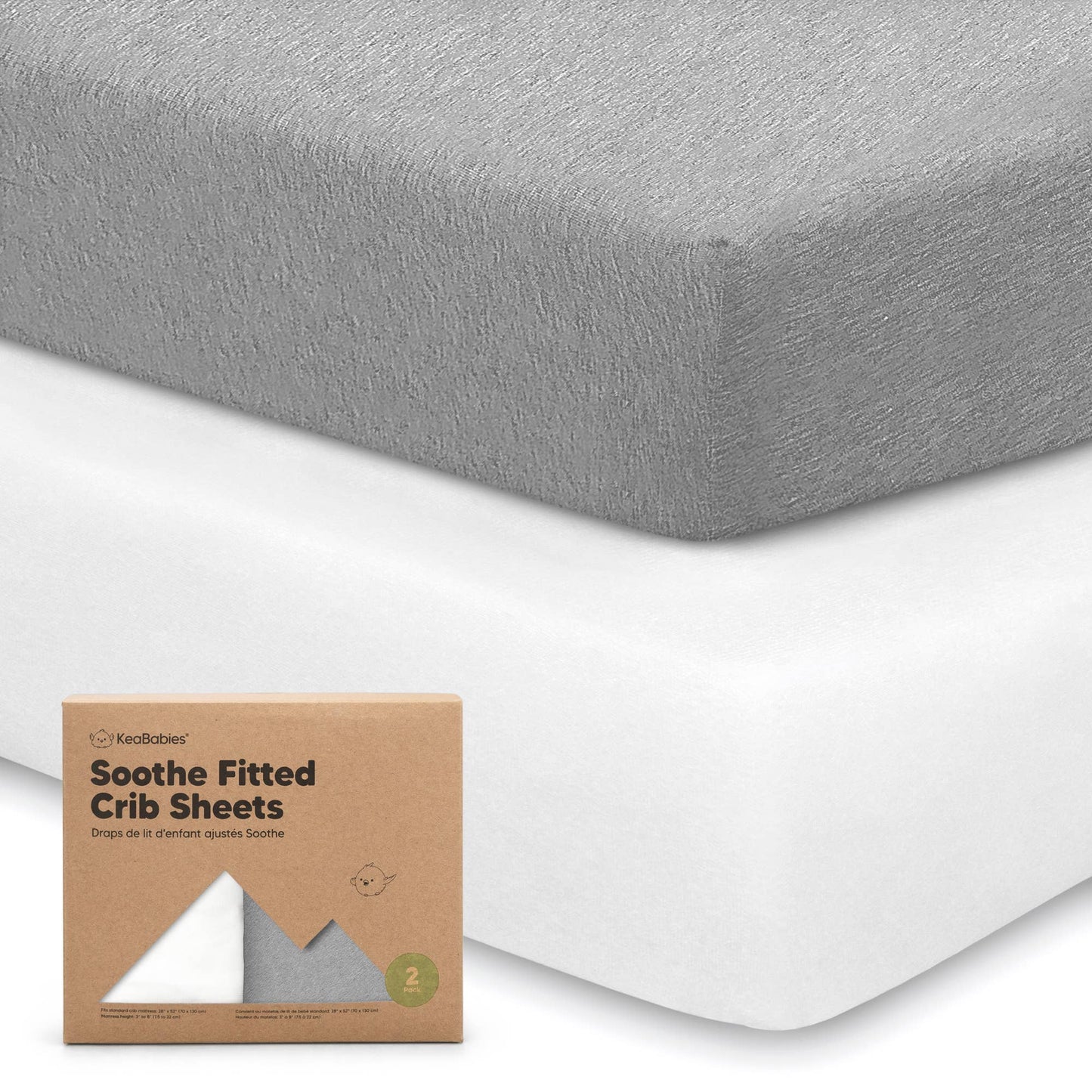 2-pack Organic Cotton Fitted Crib Sheet (Cloud)