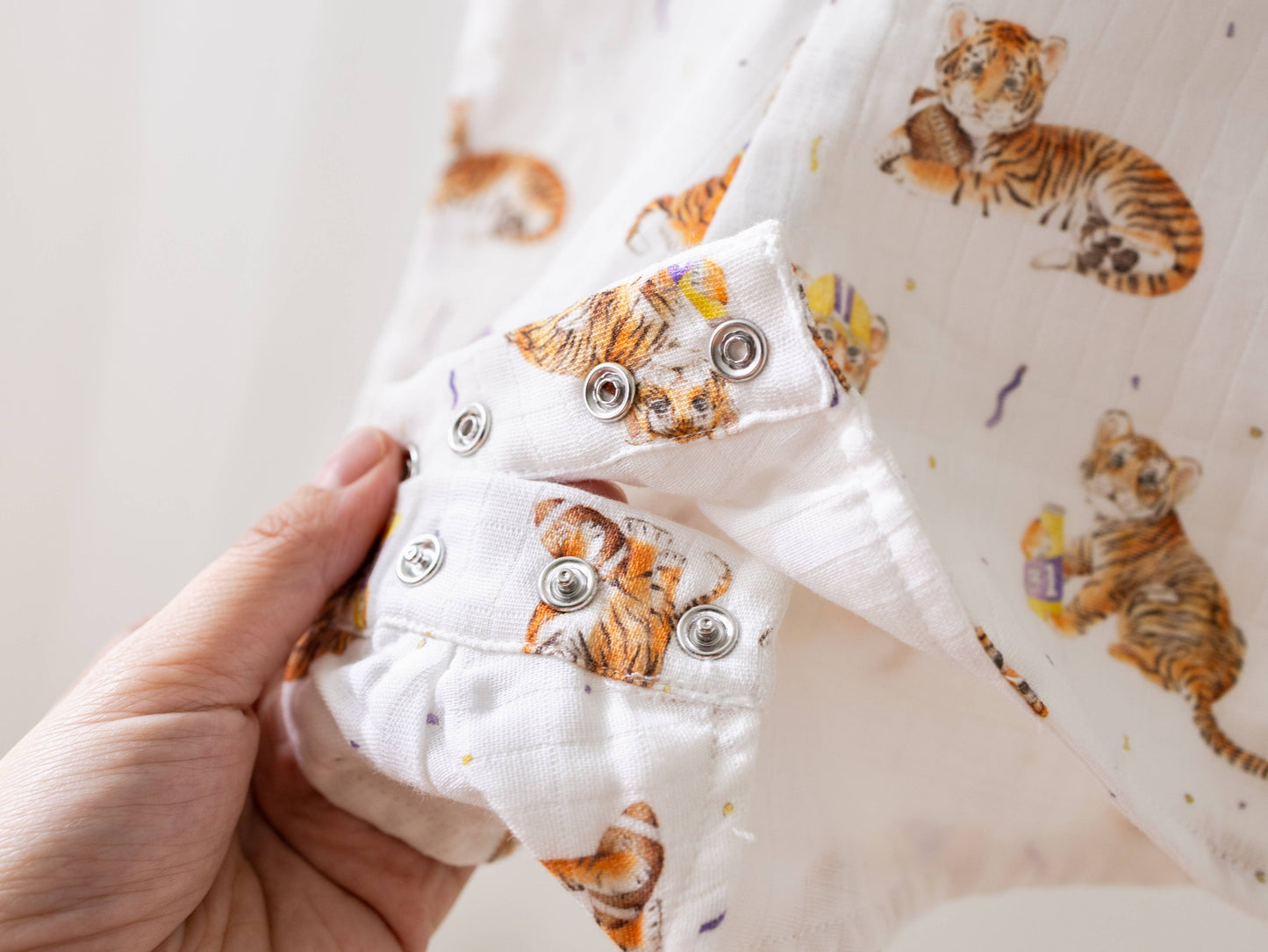 MVC: Louisiana Tigers Organic Muslin Shortalls
