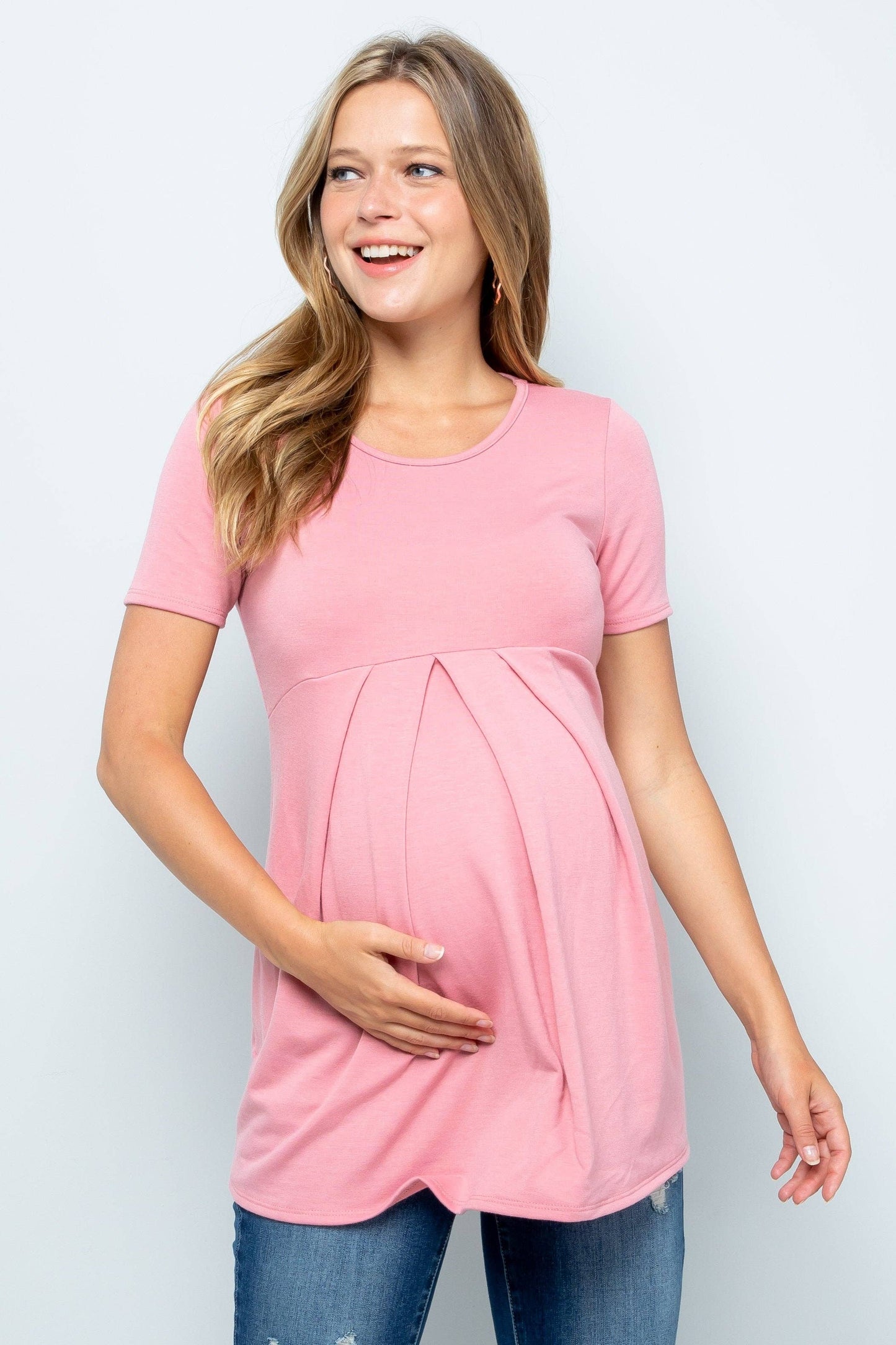 Zoey French Terry Pleated Top