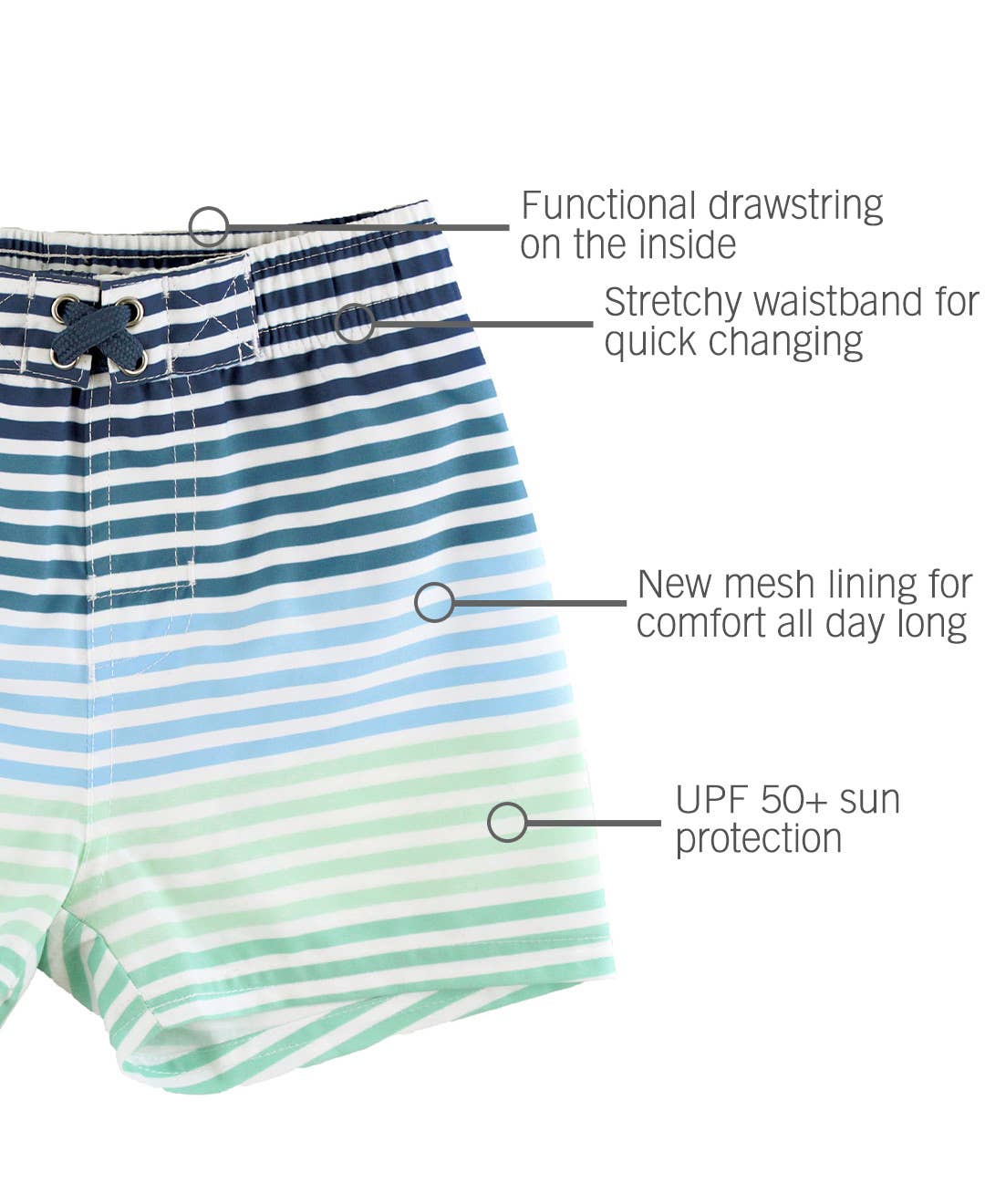 Boys Coastal Stripes Swim Trunks
