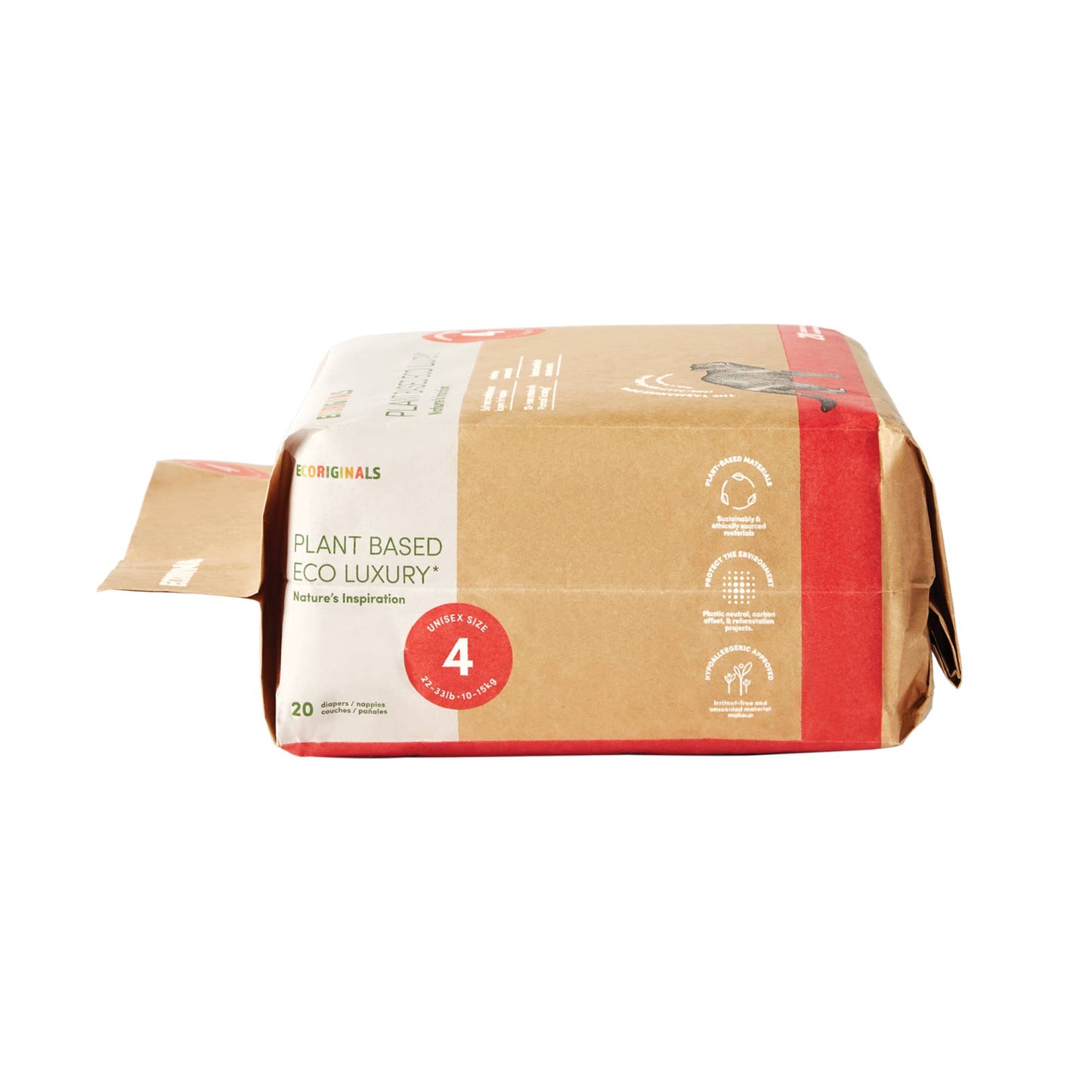 Plant based USA Cotton Eco Diaper Size 4 Toddler 22-33lb