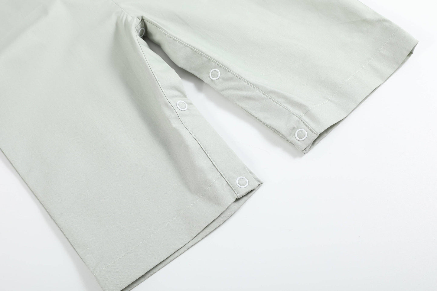 Sage Green Construction Smocked Overalls