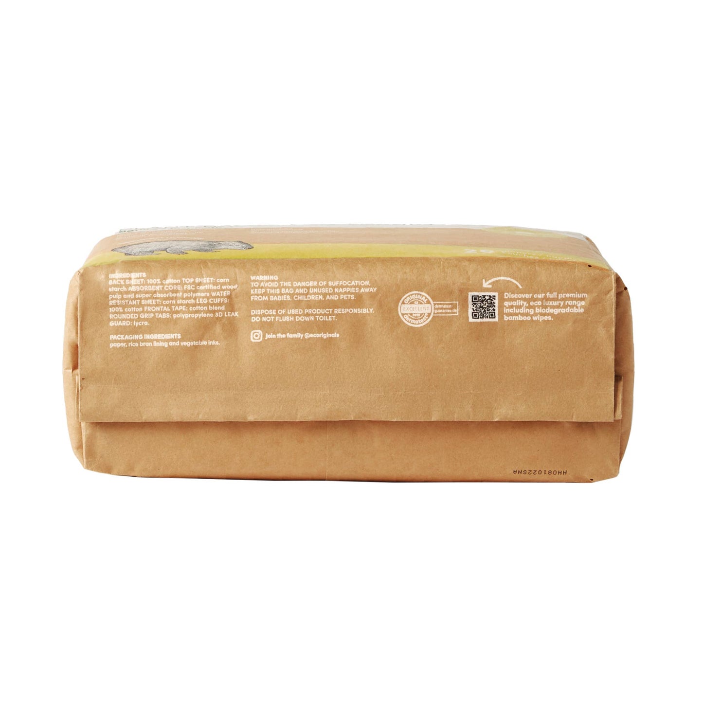 Plant based USA Cotton Eco Diaper Size 2 Infant 11-18lb