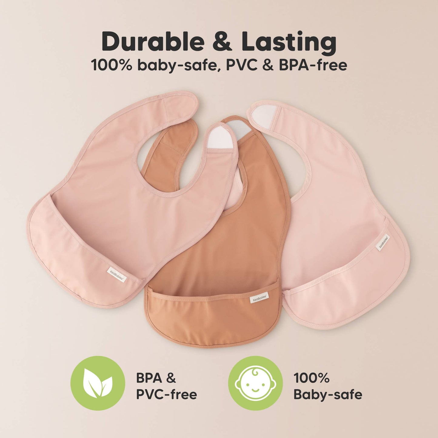 3-Pack Presto Waterproof Baby Bibs for Boys, Girls