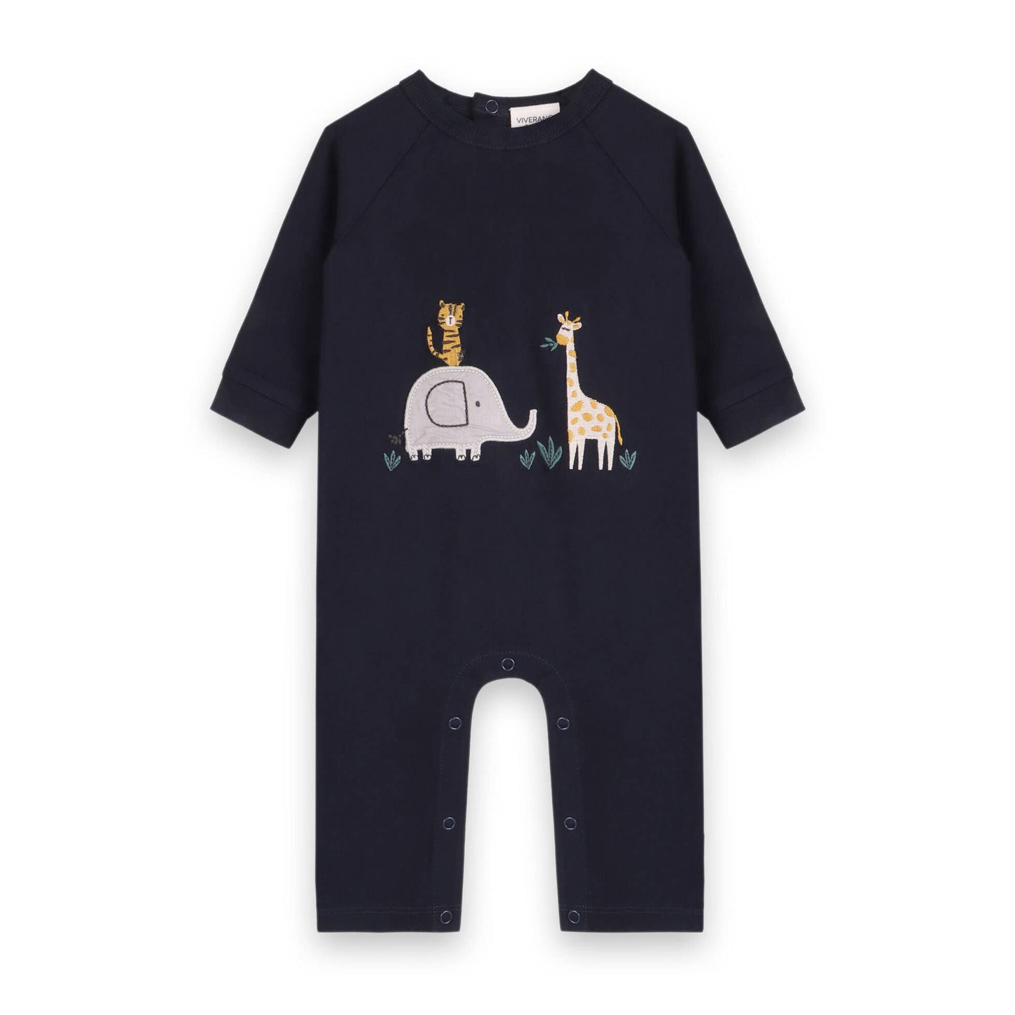 Animal Safari Embroidered Baby Jumpsuit (Organic Cotton)