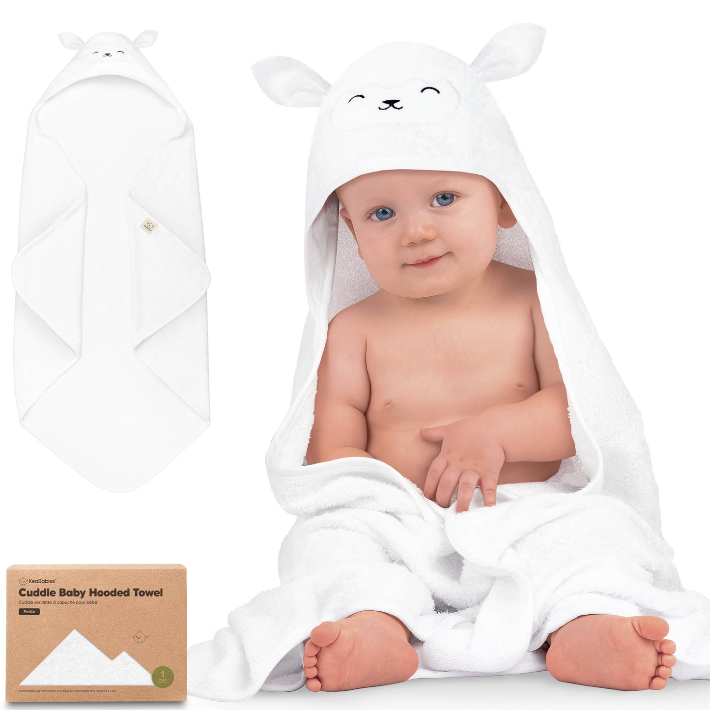 KeaBabies Cuddle Baby Hooded Towel
