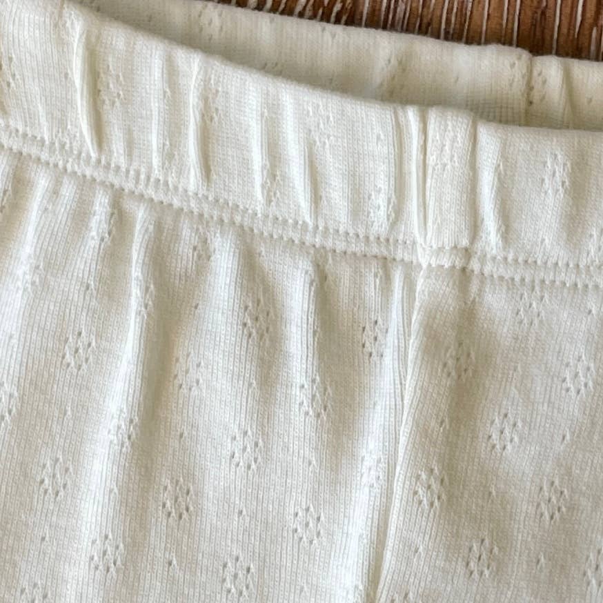 Pointelle Knit Stretch Baby Leggings Pants (Organic Cotton)