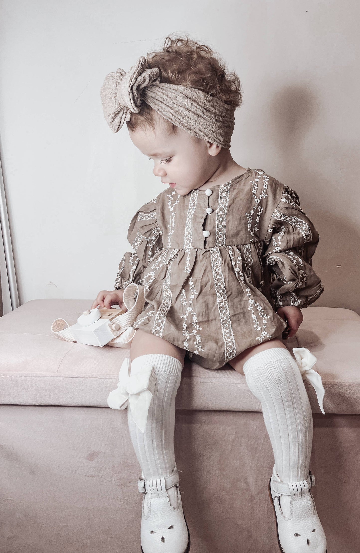 Annie & Charles® organic cotton bodysuit with embroidery
