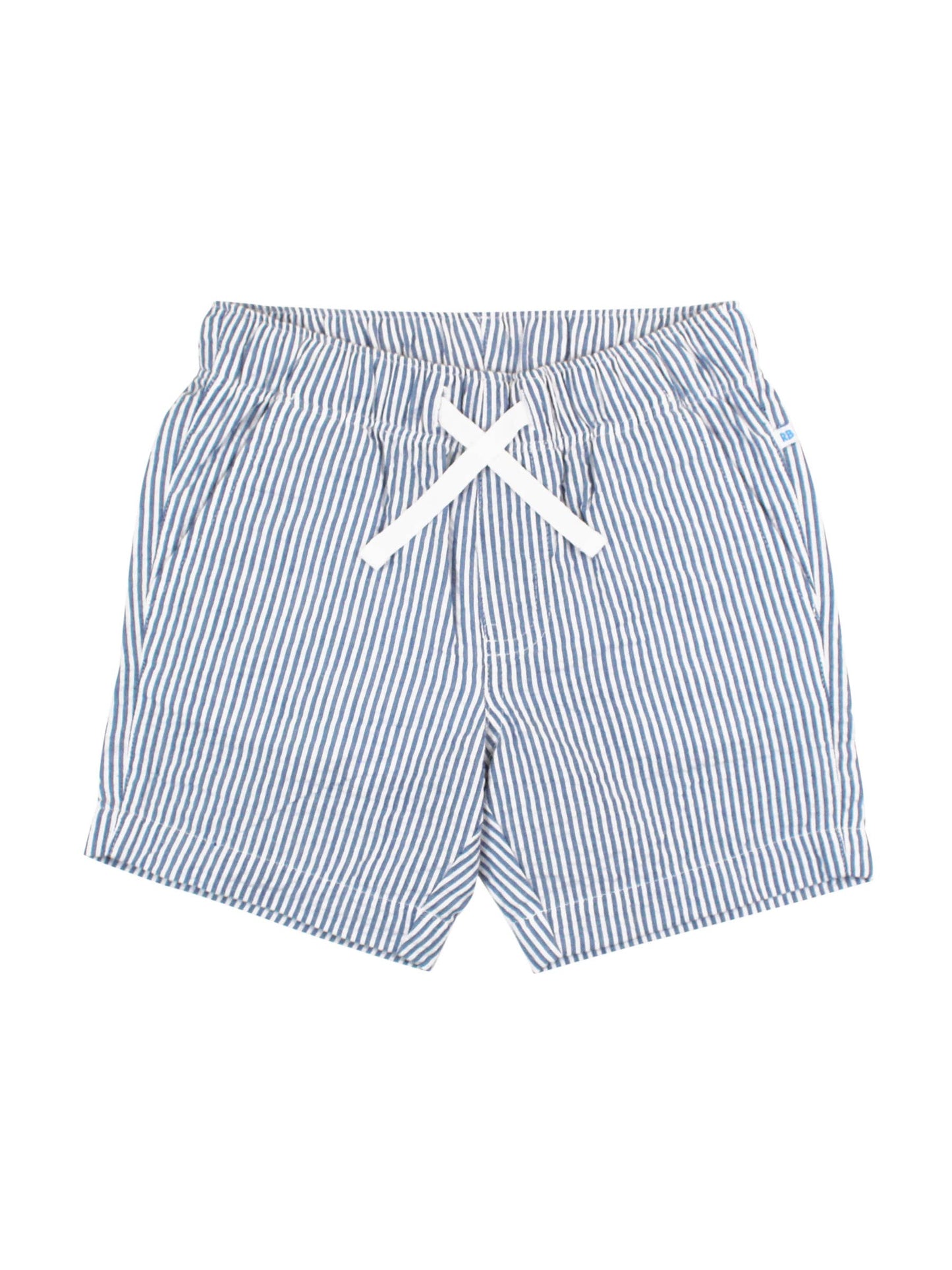 Boys Classic Blue Seersucker Pull-on Shorts