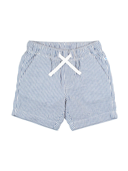 Boys Classic Blue Seersucker Pull-on Shorts