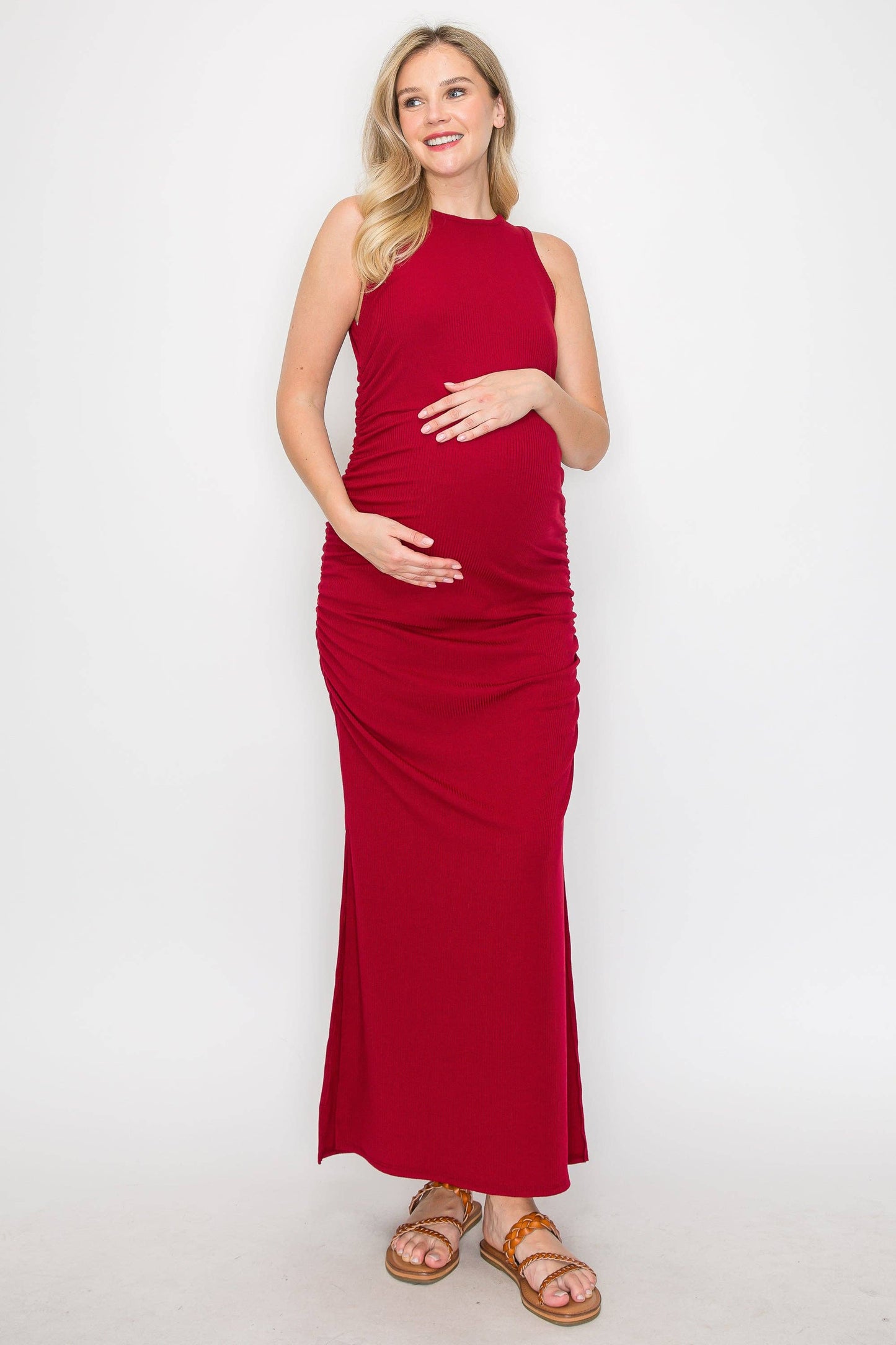 Celestine Tank Ribbed Long Dress W/Side Slit