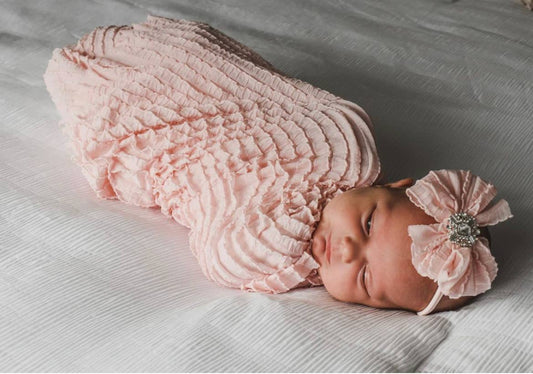 Ruffled Swaddle and Headband Set