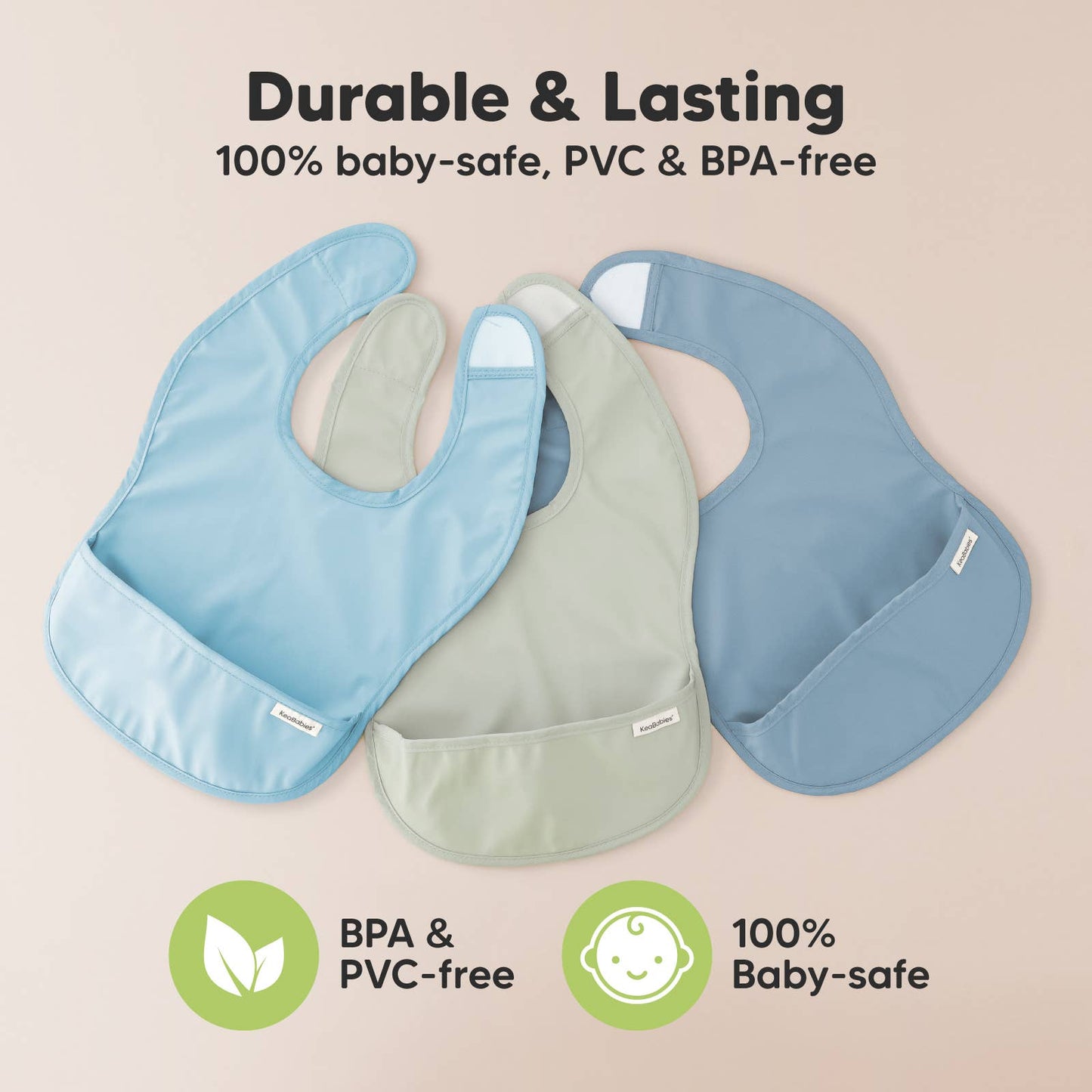 3-Pack Presto Waterproof Baby Bibs for Boys, Girls