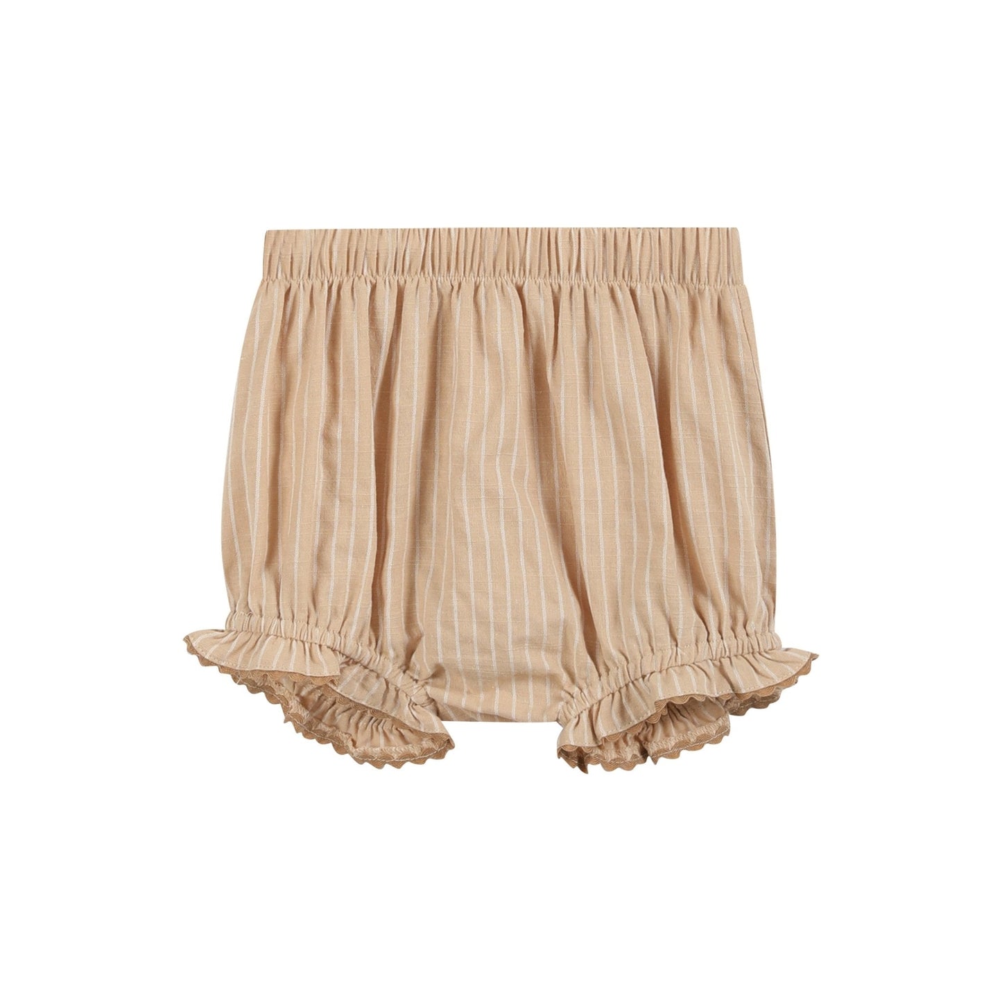 Light Brown Pinstripe Pumpkin Smocked Dress and Bloomer Set