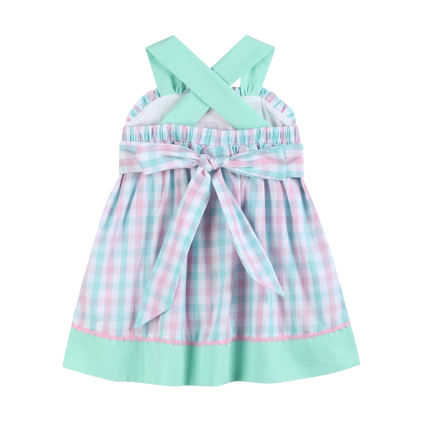 Pink and Aqua Seashell Smocked Sundress