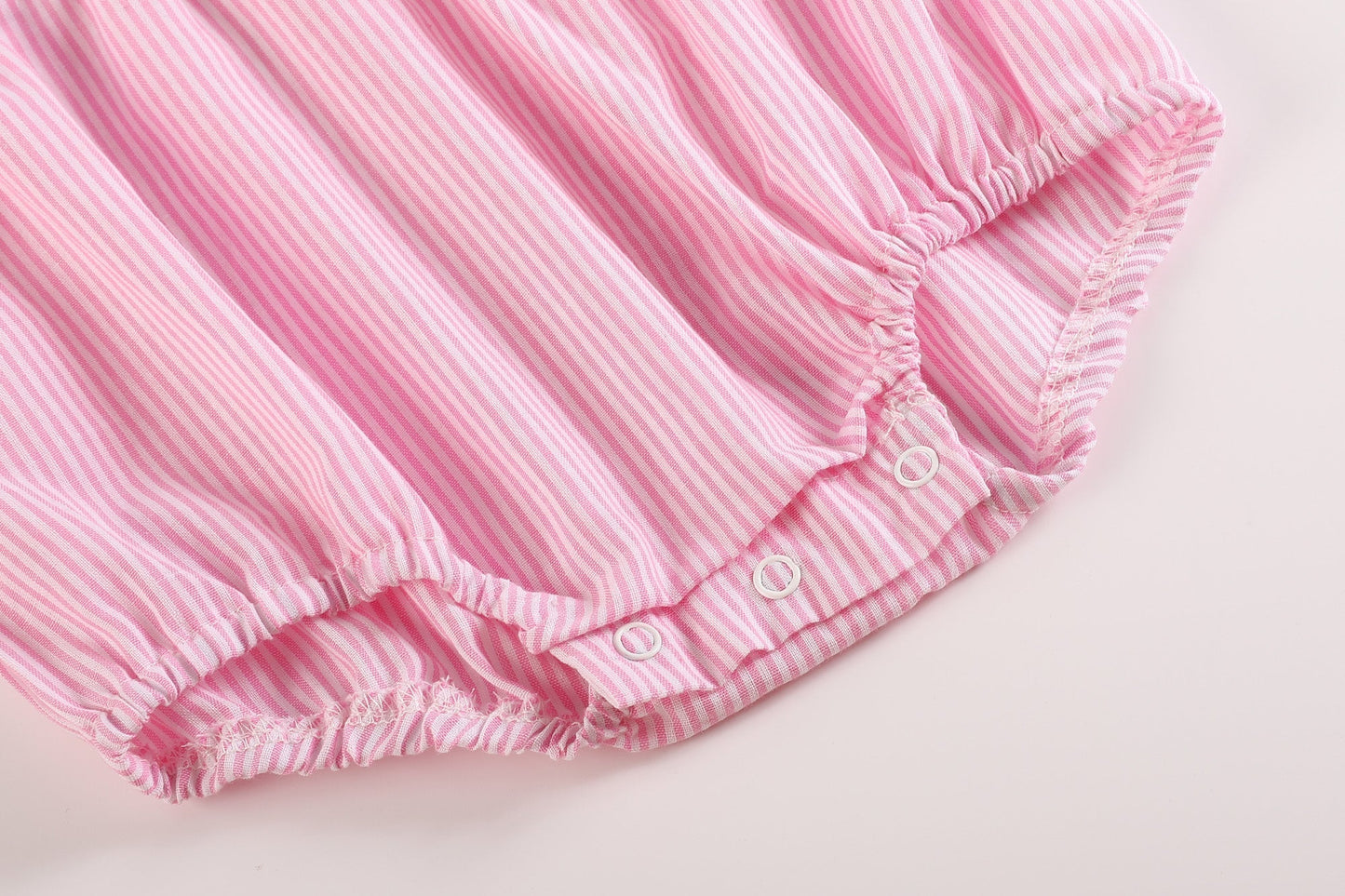 Pink Striped Lil Sister Smocked Romper