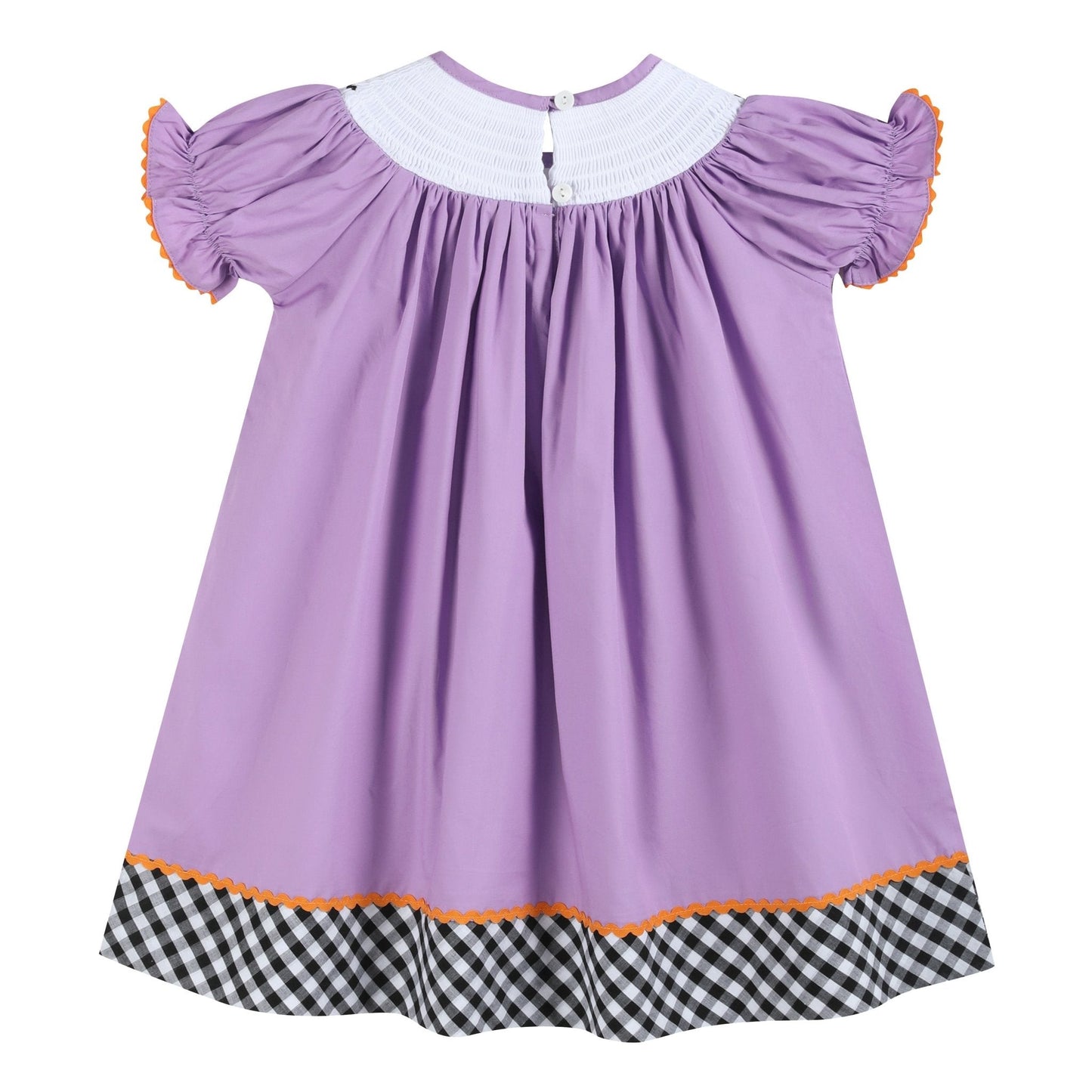 Purple Halloween Smocked Bishop Dress