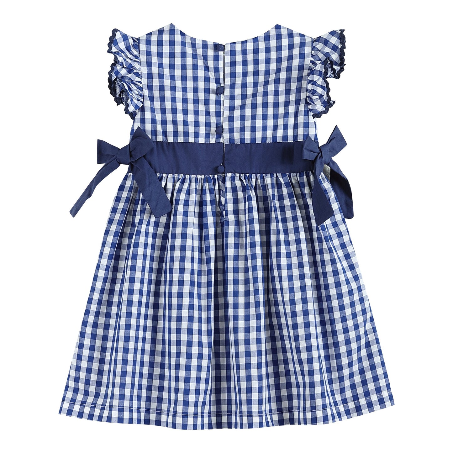 Royal Blue Gingham A-Line Dress