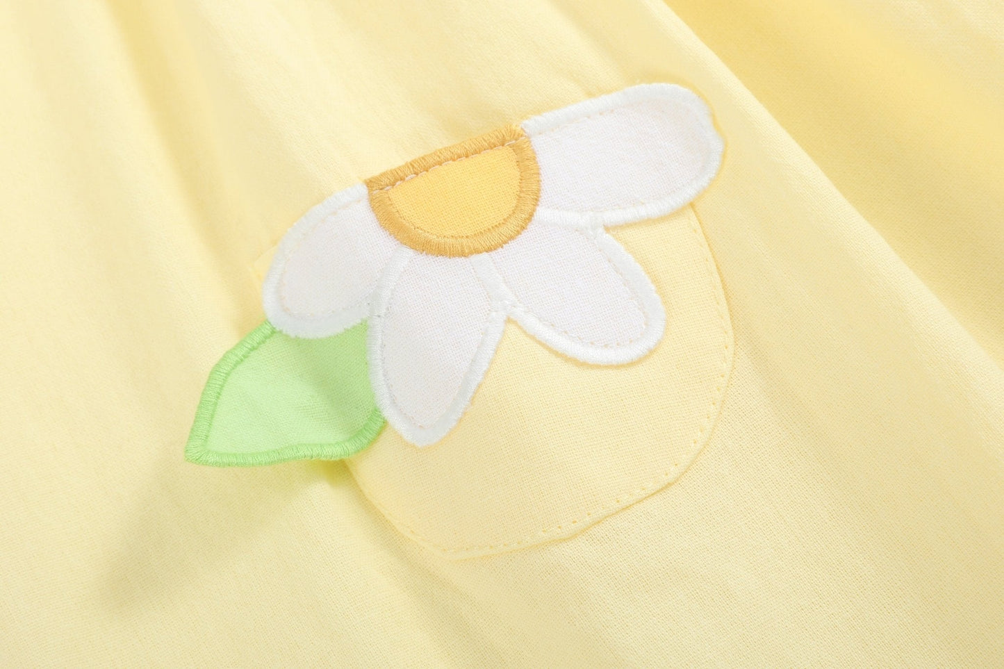 Yellow Daisy Pocketed Smocked Bishop Dress