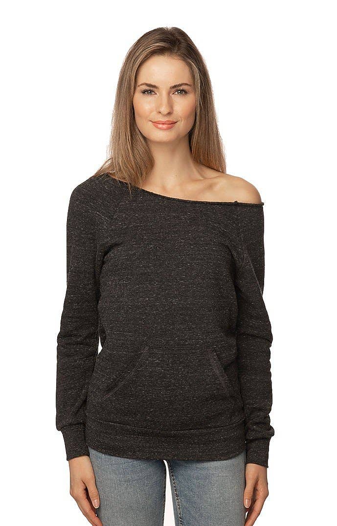WOMEN'S ECO TRIBLEND FLEECE RAGLAN W/POUCH POCKET