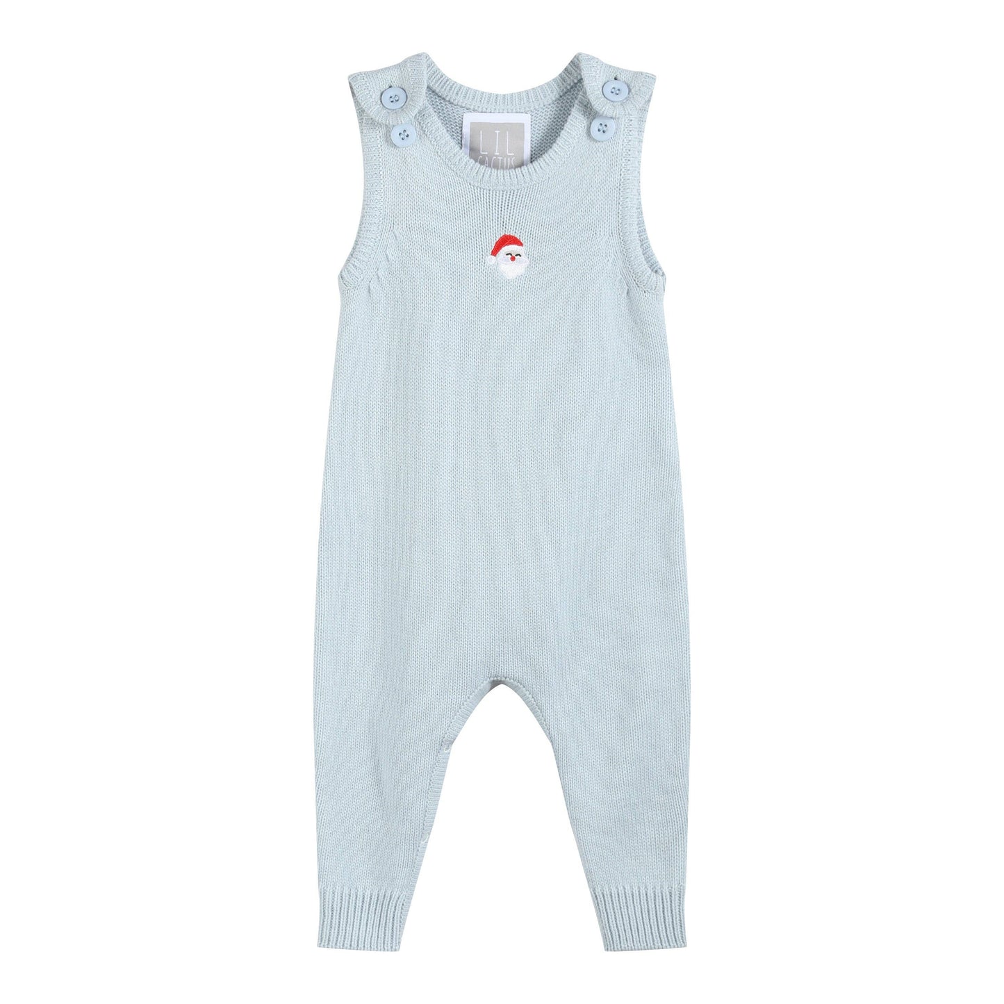 Light Blue Santa Knit Romper