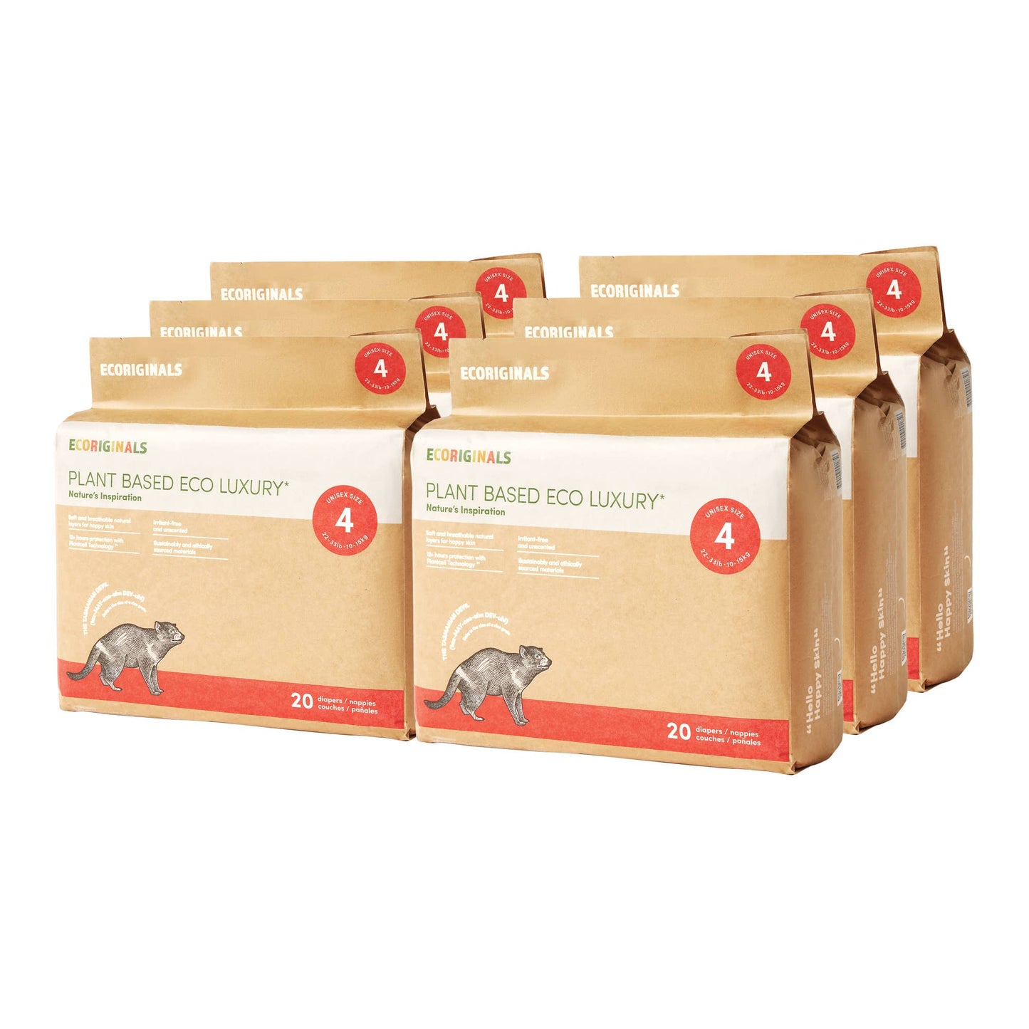 Plant based USA Cotton Eco Diaper Size 4 Toddler 22-33lb