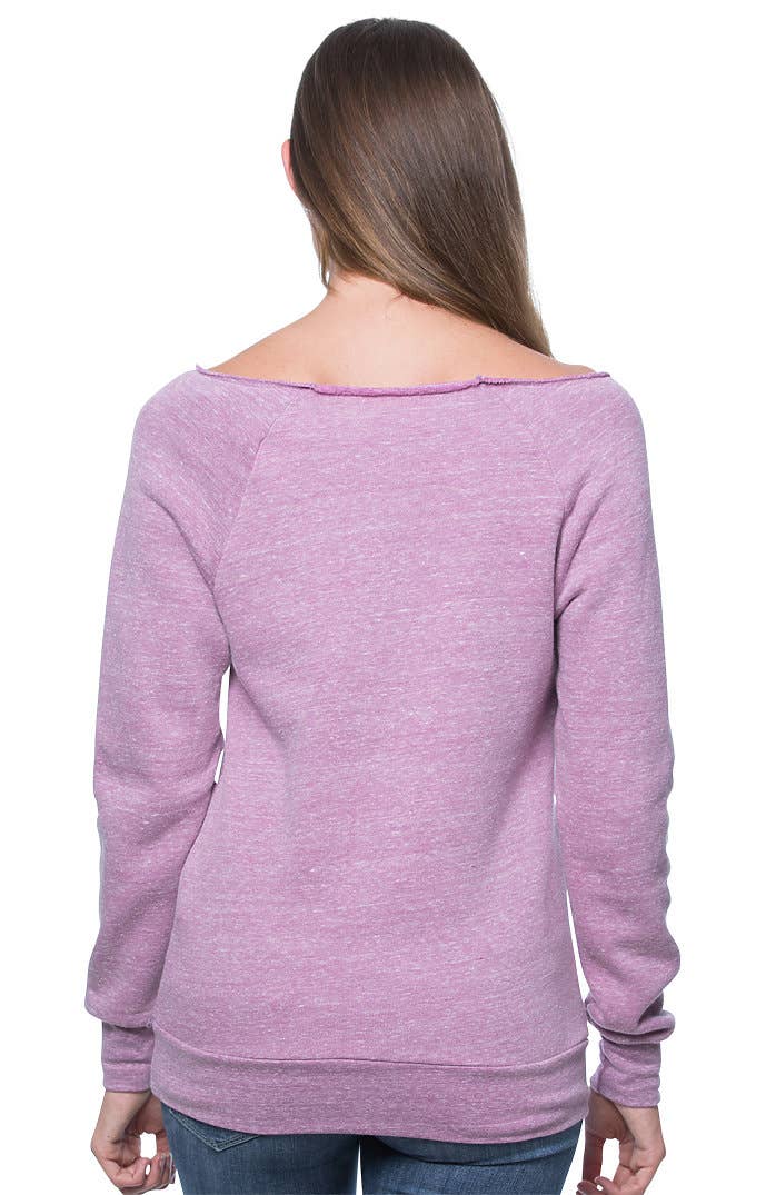 WOMEN'S ECO TRIBLEND FLEECE RAGLAN W/POUCH POCKET
