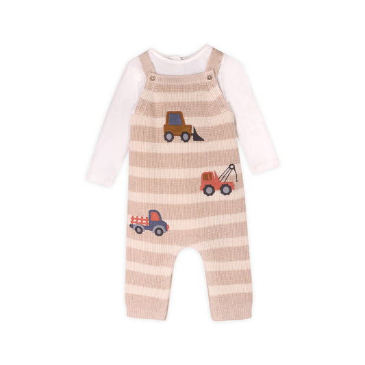 Trucks Embroidered Baby Knit Stripe Overall Set (Organic)