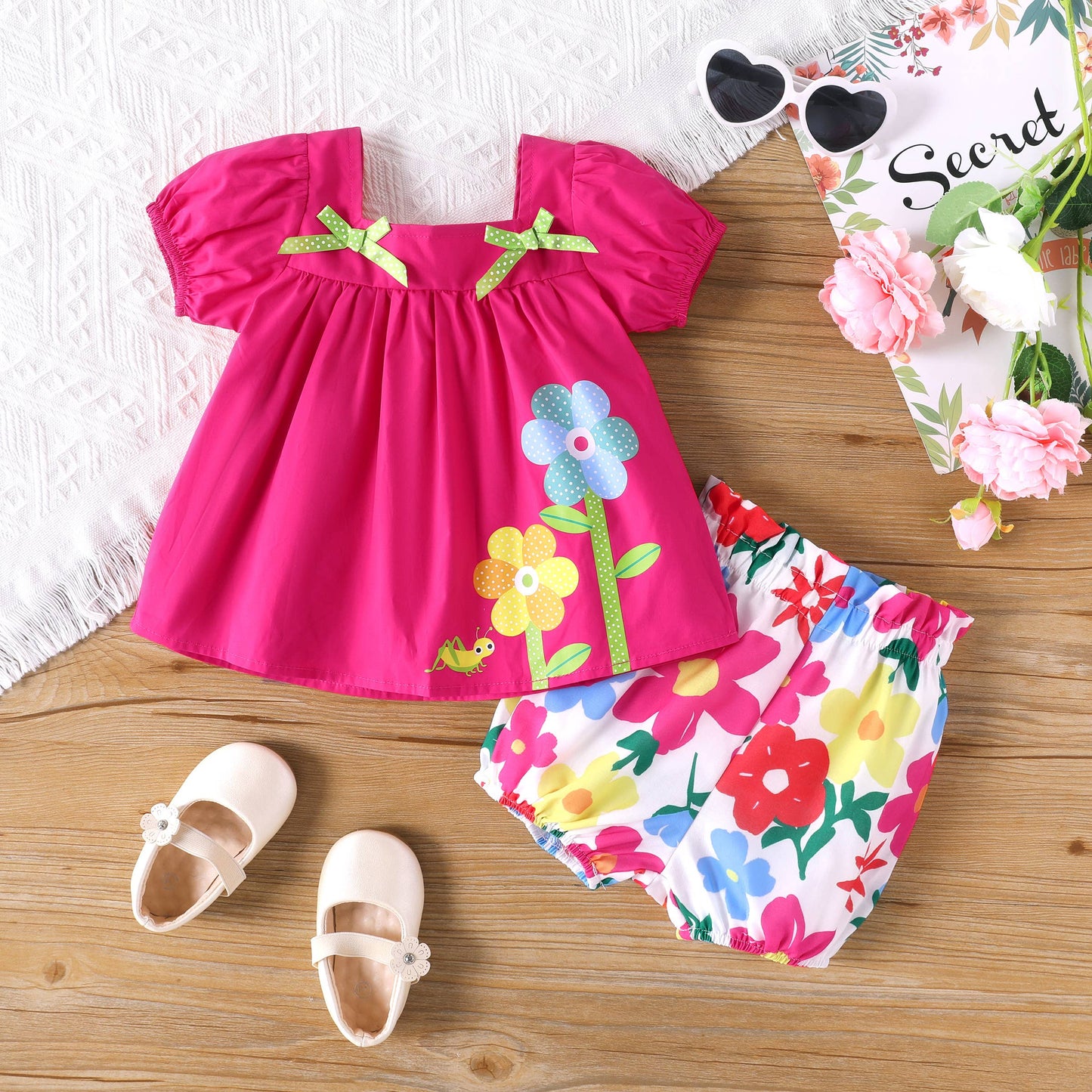 Baby Girl 2pcs Big Flower Outfit