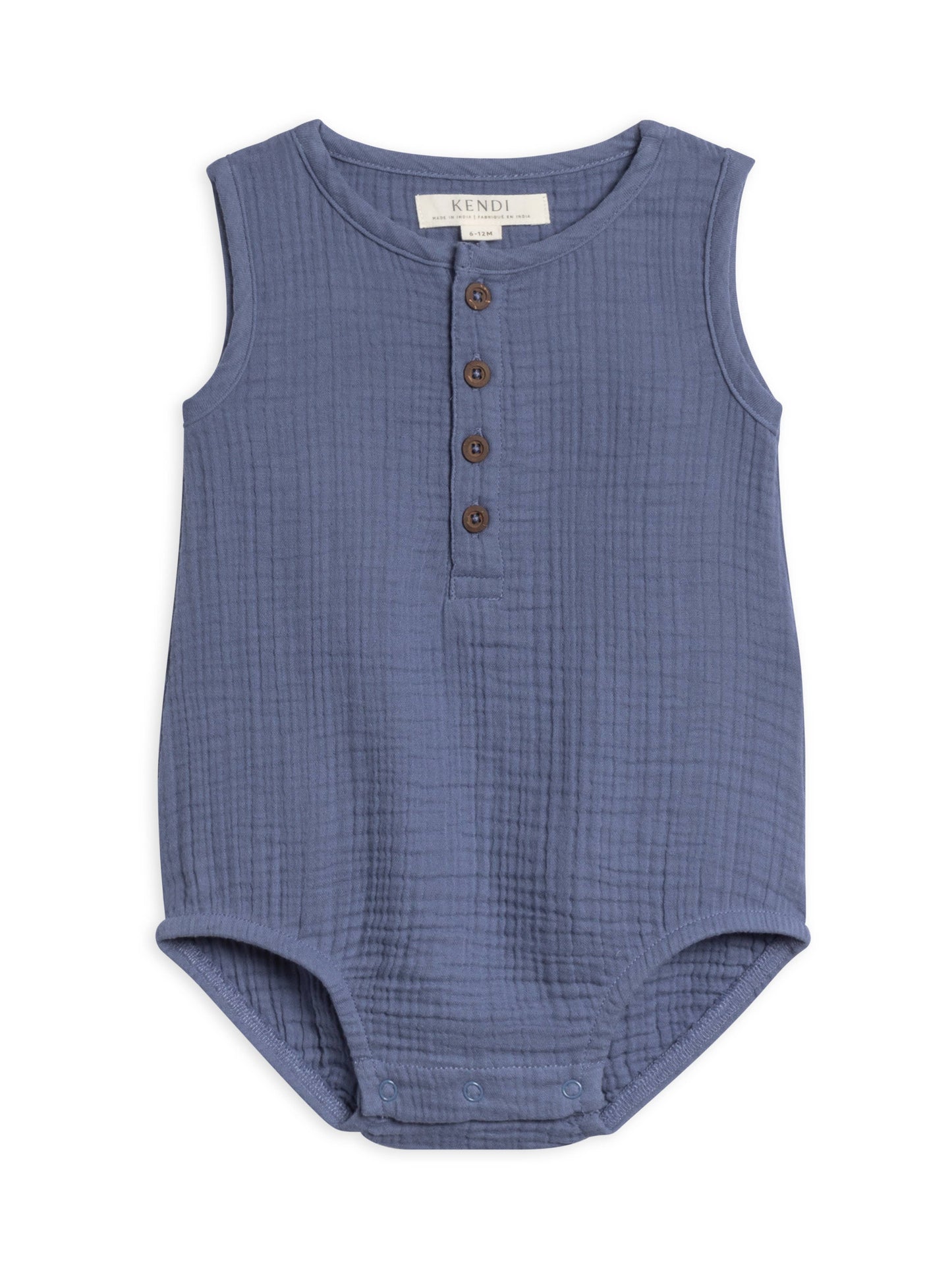 Organic Baby Bowie Muslin Bubble Romper - Marino