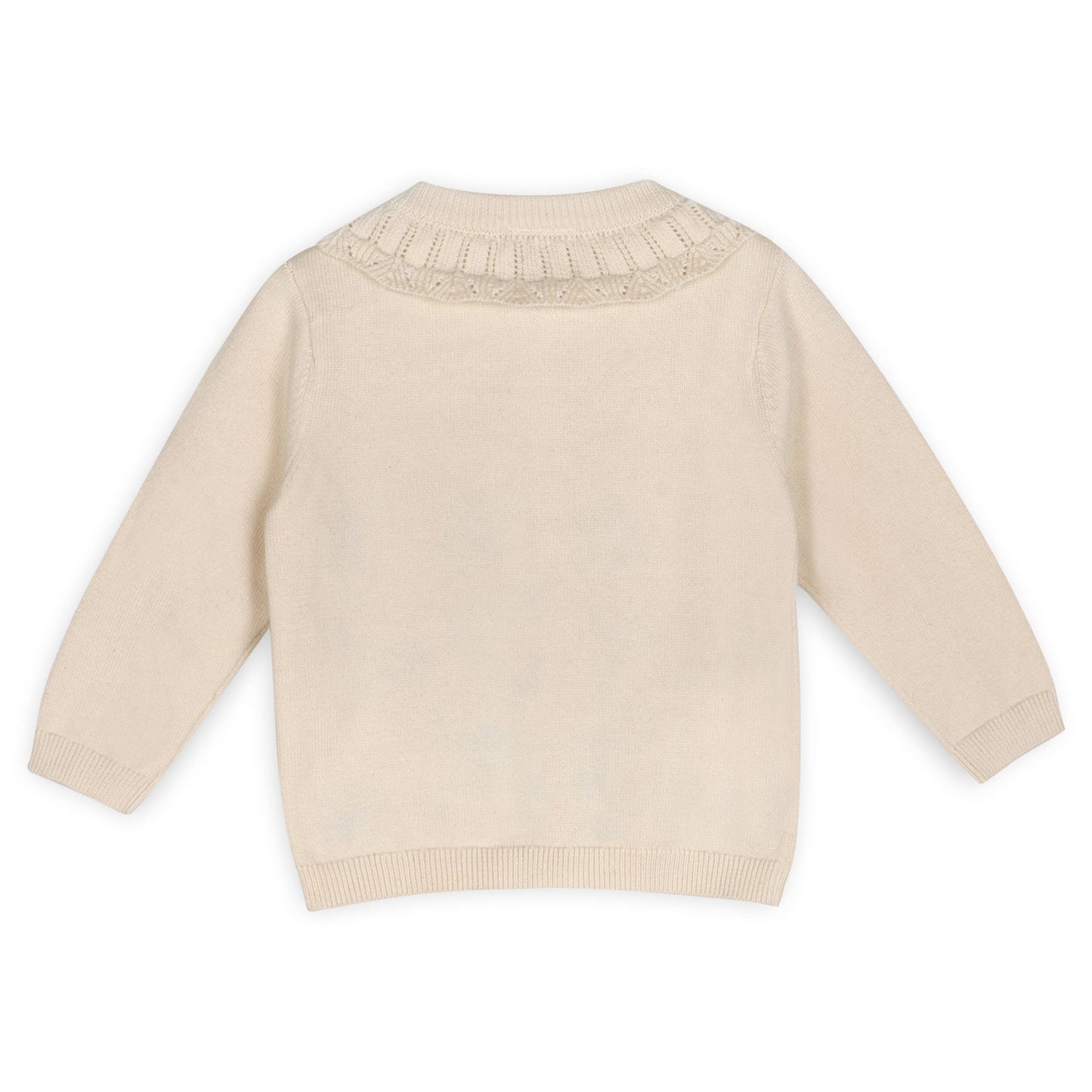 Sweet Floral & Pointelle Knit Baby Cardigan (Organic Cotton)