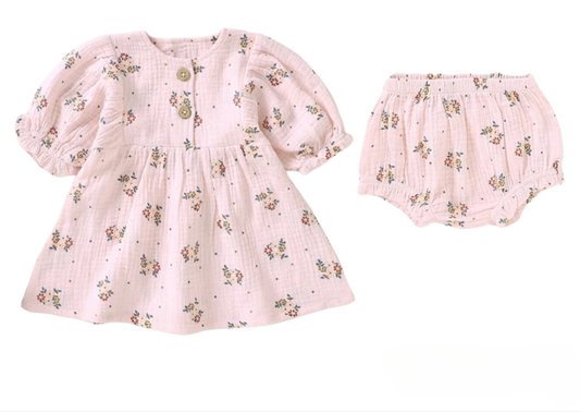 Floral Baby Spring Summer set dress with bloomers 2025