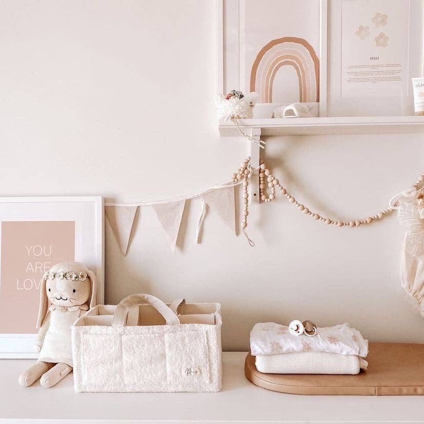 NAPPY CADDY ORGANISER - TEDDY | BONE HANDLES