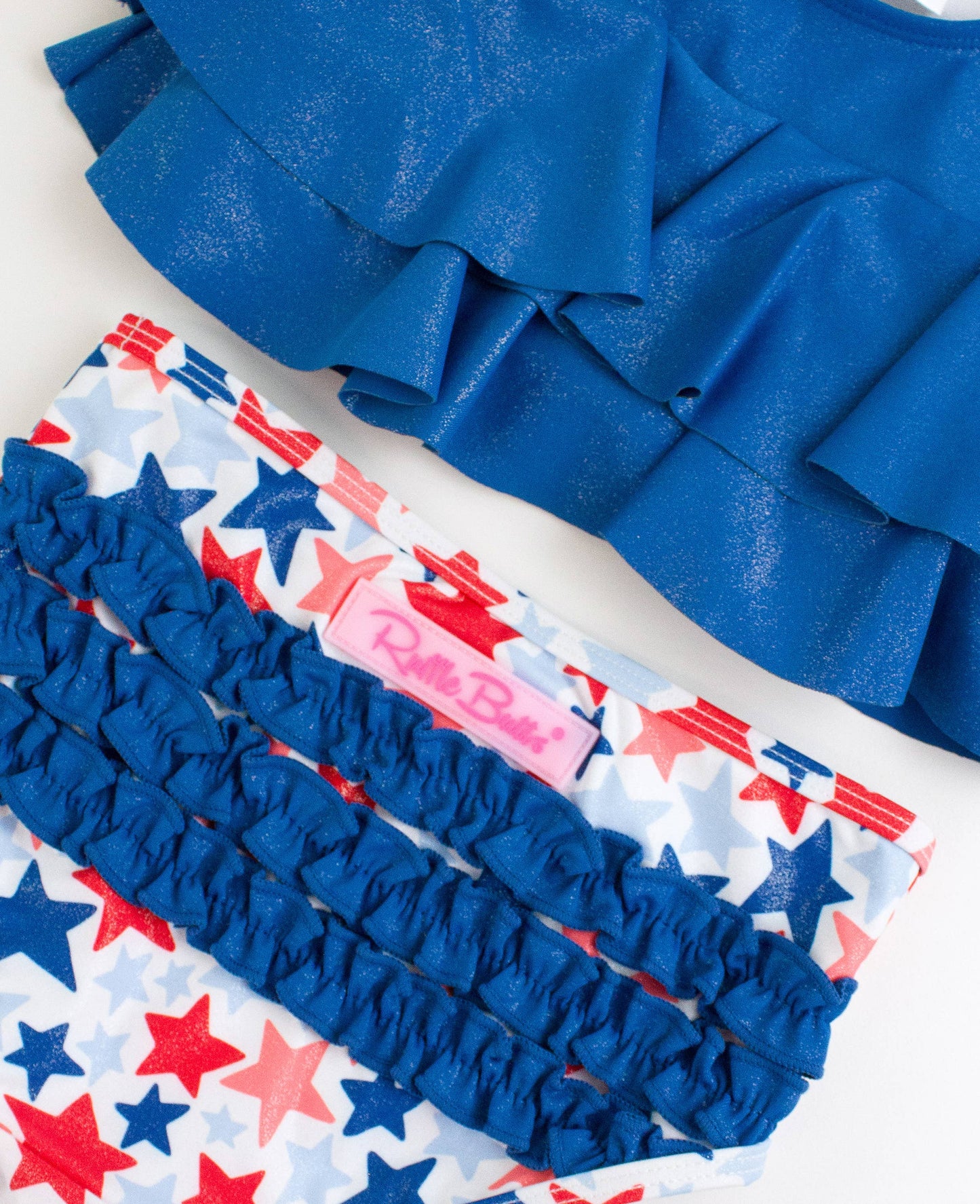 Girls Shimmer Star-Spangled Flounce Bikini