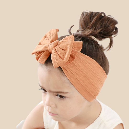 Cable knit Big bow Baby headband