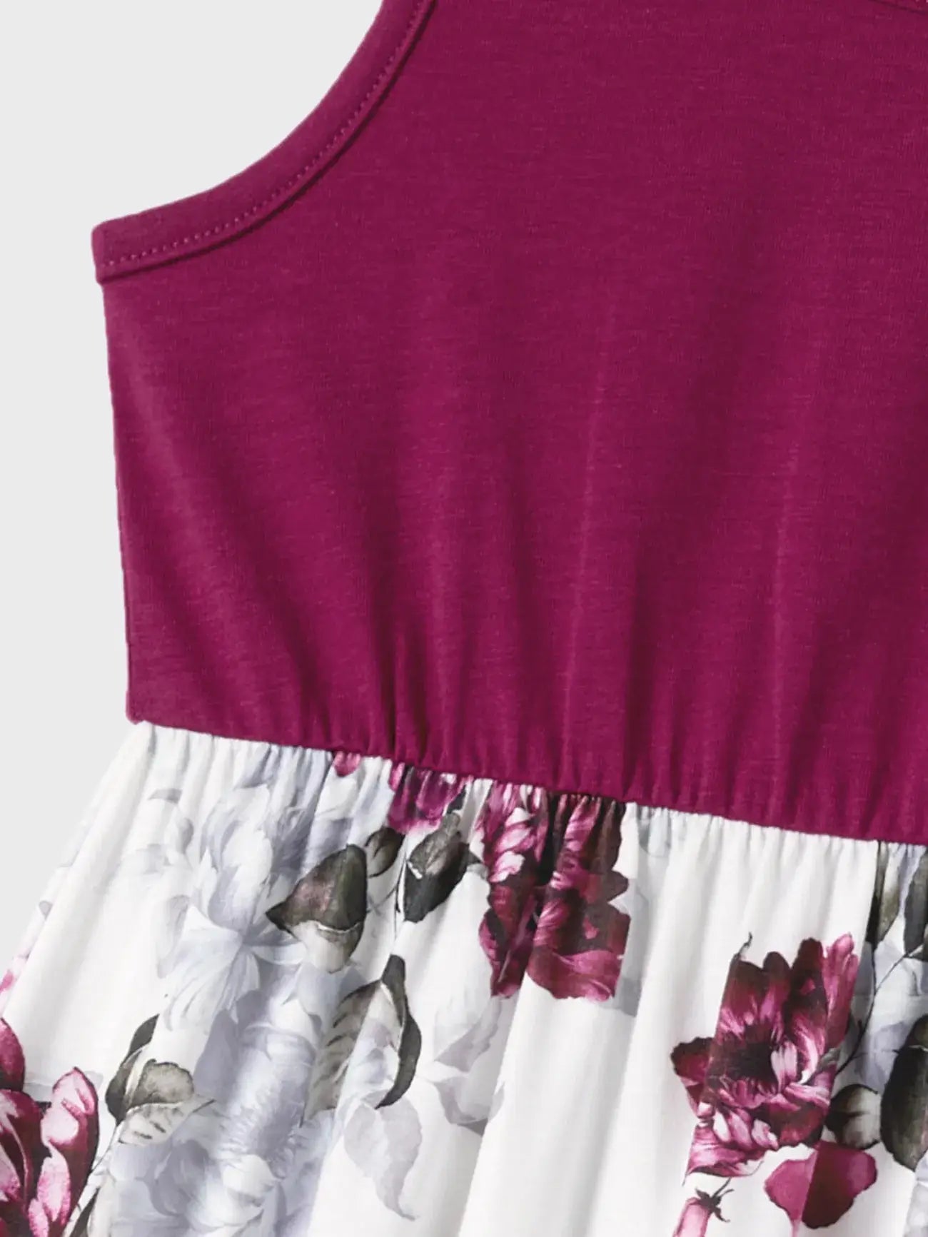Mommy and Me Floral Panel Tank Dresses