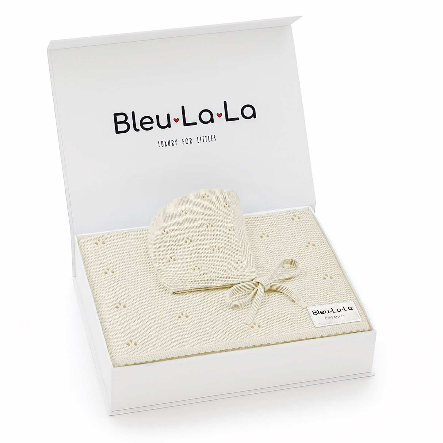 Organic Pointelle Swaddle Blanket + Hat Gift Set